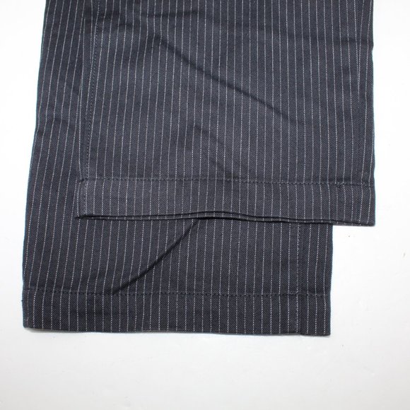 Banana Republic Wool Blend Men's 34x33 Black Pinstriped Straight Leg Dress Pants - Picture 4 of 9